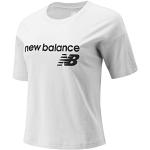 T-shirts col rond New Balance blancs à manches courtes à col rond Taille L look sportif pour femme en promo 