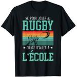 Maillots de rugby noirs Tournoi des 6 nations XV de France Taille S look fashion pour homme 