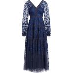 Needle & Thread robe longue Celestia à fleurs brodées - Bleu