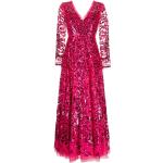 Robes de soirée longues Needle & Thread rose fushia à sequins éco-responsable longues à col en V Taille XS pour femme 
