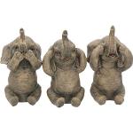 Statuettes grises à motif éléphants de 16 cm en promo 