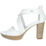 Sandales Nero Giardini blanches en cuir en cuir Pointure 40 look fashion pour femme en promo 