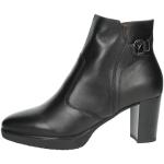 Bottines Nero Giardini noires en cuir en cuir à fermetures éclair Pointure 41 look fashion pour femme 