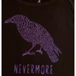 Haut Nevermore Pour Femme/Chemise Homme Edgar Allan Poe Raven T-Shirt Ou Manches 3/4 Gothique Personnalisable Col En V Ras Du Cou Homme