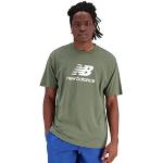 T-shirts col rond New Balance vert olive en jersey à manches courtes à col rond Taille XL look casual pour homme 