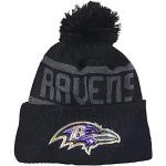 Bonnets New Era NFL gris à pompons Baltimore Ravens Tailles uniques classiques pour femme 