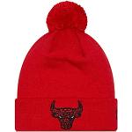 Bonnets New Era Bulls rouges à pompons à motif Chicago NBA Tailles uniques look fashion pour homme 