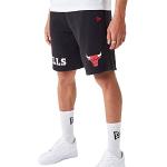 Shorts de basketball New Era Bulls noirs en coton NBA Taille S pour homme 