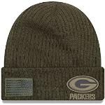 New Era Green Bay Packers Beanie on Field 2018 Salute to Service Knit Green - One-Size