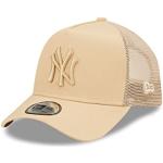 New Era New York Yankees MLB Tonal Mesh Beige A-Frame Adjustable Trucker Cap - One-Size