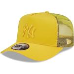New Era New York Yankees MLB Tonal Mesh Yellow A-Frame Adjustable Trucker Cap - One-Size