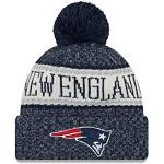 Bonnets d'hiver New Era NFL multicolores à pompons New England Patriots Tailles uniques pour homme 