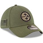 New Era Pittsburgh Steelers 39thirty Stretch Cap on Field 2018 Salute to Service Green - M - L