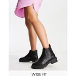 New Look Extra Wide Fit - Bottines Chelsea plates chunky - Noir