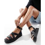 Sandales spartiates New Look noires en caoutchouc à bouts ouverts Pointure 36 pour femme 