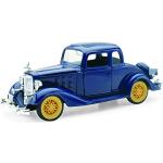 New Ray- Chevy Two Passager 5 Window Coupe 1933 Chevrolet Voiture Miniature, 55163 SS, Bleu