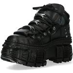 Chaussures New Rock noires à lacets à lacets Pointure 39 avec un talon de plus de 9cm look Rock 