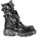 New Rock Shoes - Classic Reactor Boots with Skull Buckles UK 10
