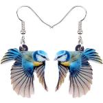 Boucles d'oreilles pendantes bleues en plastique à motif animaux look fashion pour femme 
