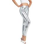 Leggings argentés en polyester métalliques Taille L look fashion pour femme 