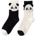 Chaussettes pour fêtes de Noël blanches à motif pandas à motifs respirantes en lot de 2 Tailles uniques look fashion pour femme 
