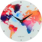 Horloges murales Nextime multicolores en verre imprimé carte du monde Jake et les pirates Tic-Tac 