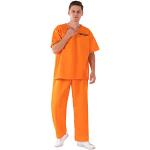 Déguisements de prisonnier orange lavable à la main Taille S look fashion 