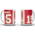 NFL Kansas City Chiefs Patrick Mahomes #15 Tasse à café 15 oz 450 ml Joueur Maillot en jersey