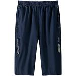 Shorts de basketball bleues foncé à carreaux en polyester respirants Taille 5 XL plus size look casual pour homme 