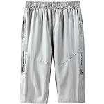 Shorts de basketball gris en polyester respirants Taille L plus size look casual pour homme 