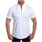 Chemises blanches en flanelle à paillettes en lin One Piece à manches courtes Taille XL plus size look fashion pour homme 