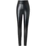 Pantalons de randonnée noirs imprimé africain en cuir synthétique stretch Taille M plus size look fashion pour femme 