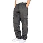 Pantalons de randonnée gris foncé à carreaux troués Taille L plus size look Skater 