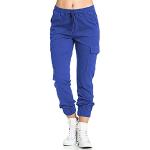 Pantalons taille haute bleus troués stretch Taille L plus size look casual pour femme 