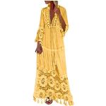 Robes de bal longues jaunes imprimé africain en dentelle à paillettes à motif Afrique La Reine des Neiges Taille 4 XL plus size style bohème pour femme 