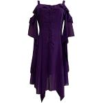 Robes de soirée bustiers de mariée d'automne violettes à rayures à manches longues Taille 5 XL plus size style bohème pour femme 