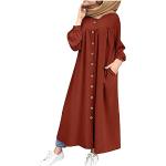 Robes en dentelle vintage pour fêtes de Noël d'automne orange imprimé Indien à sequins à manches longues Taille 3 XL plus size style ethnique pour femme 
