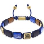Bracelets de perles bleus en acier à perles à motif tigres fait main 