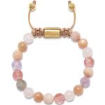Bracelets de perles roses en acier à perles amethyste look chic pour femme 