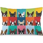 Housses de coussin multicolores à motif chiens en lot de 1 40x60 cm 