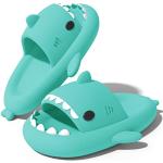 Claquettes de piscine vert clair à motif requins anti glisse à bouts ouverts Pointure 43 look fashion pour femme 