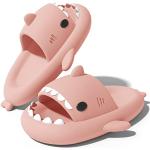 Claquettes de piscine roses à motif requins anti glisse à bouts ouverts Pointure 39 look fashion pour femme en promo 