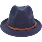 Chapeaux Fedora bleus en feutre Tailles uniques look fashion pour femme 