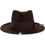 Chapeaux Fedora marron en feutre 59 cm Taille L pour homme 