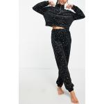 Pyjamas en velours noirs en velours Taille XS classiques pour femme en promo 
