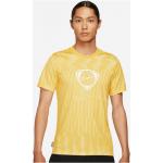 T-shirts col rond Nike Academy jaunes en polyester respirants à manches courtes à col rond Taille M en promo 