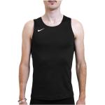 Maillots de running Nike noirs en polyester respirants sans manches à col en U Taille S pour homme en promo 