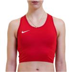 Maillots de running Nike rouges en polyester respirants sans manches à col en U Taille L pour femme en promo 