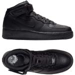 Baskets Nike Air Force 1 noires en cuir respirantes Pointure 45,5 classiques pour homme 