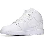Chaussures de basketball  Nike Air Jordan 1 Mid blanches Pointure 36 look fashion pour garçon 